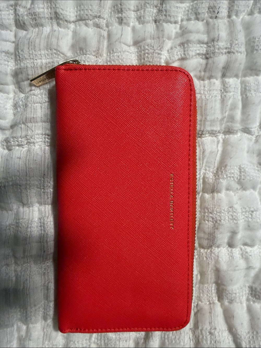 Michael Kors Red Saffiano Zip Around Wallet